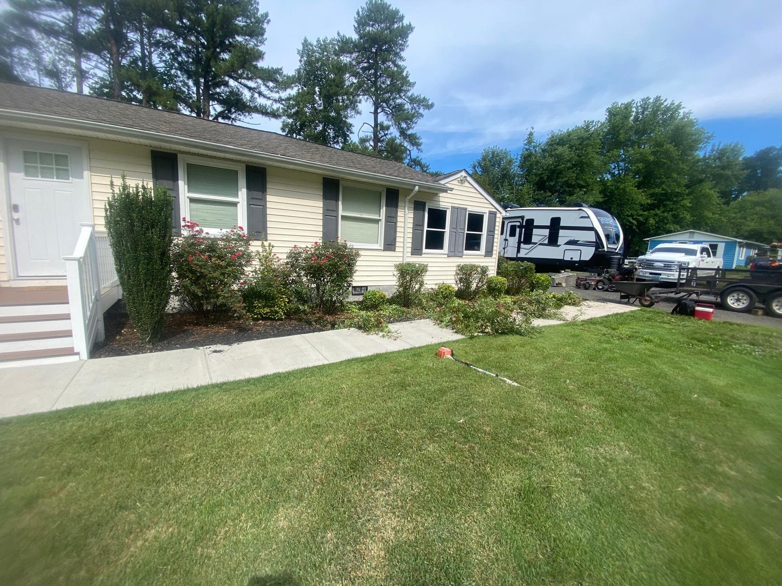 Residential lawn care work